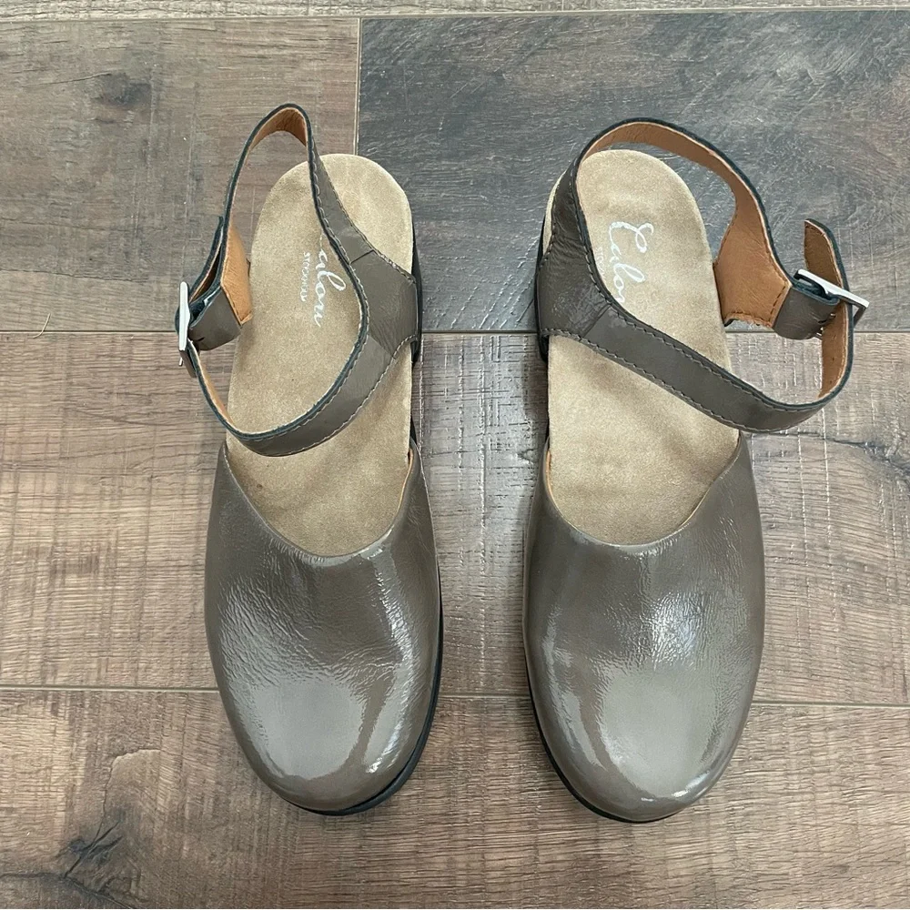 Calou Stockholm Dolores Clog Patent Leather Gray Size 10 - Picture 3 of 7